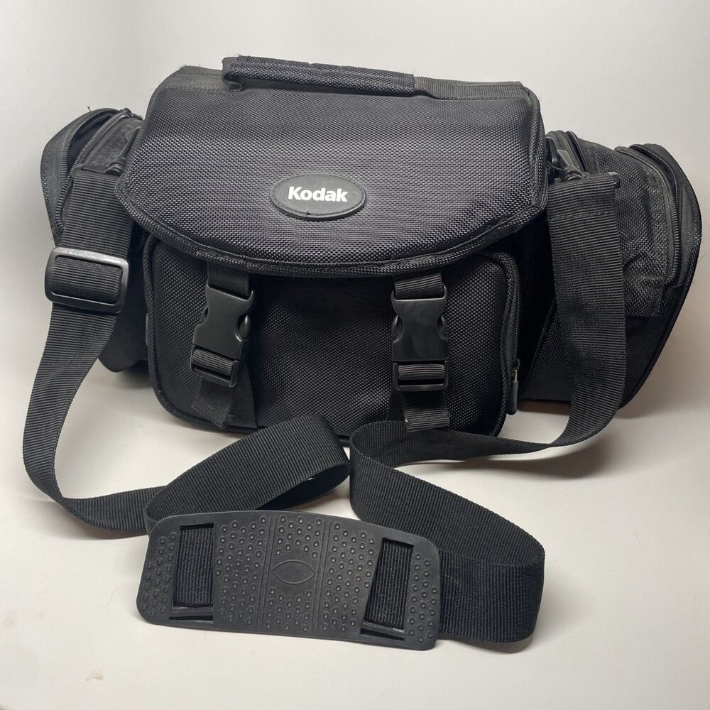 Kodak Camera Bag Black Padded Shoulder Strap Exterior Pockets NWT Tags